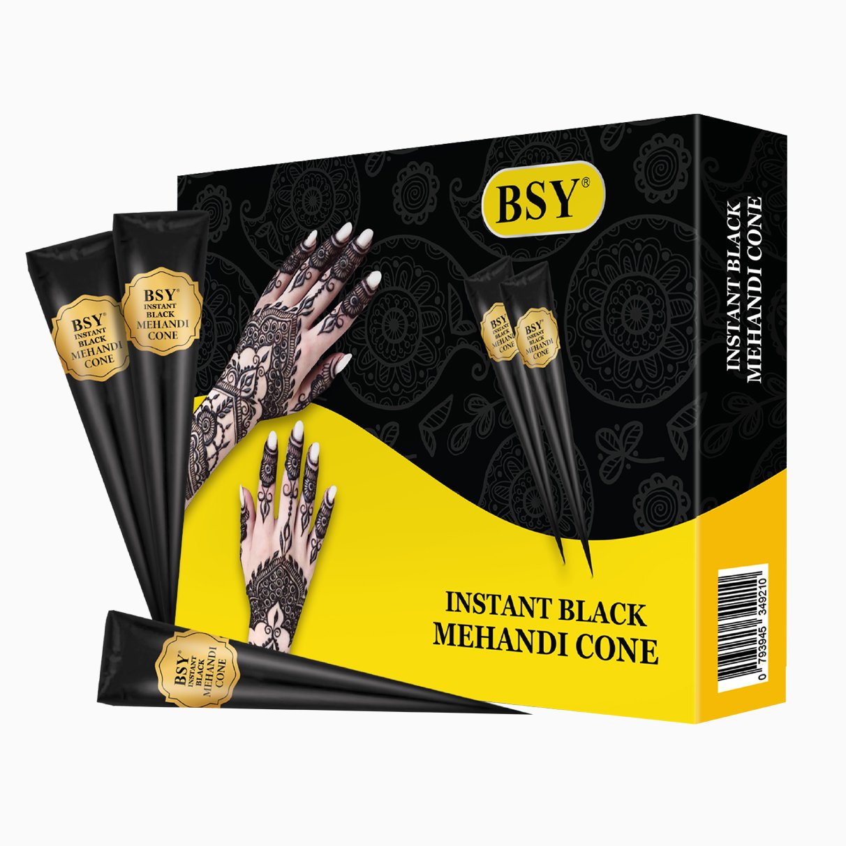 BSY Instant Black Mehandi Cone 12x28g