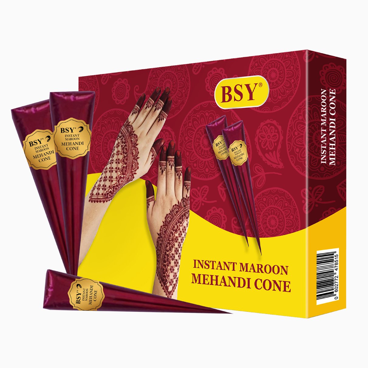 BSY Instant Maroon Mehandi Cone 12x28g